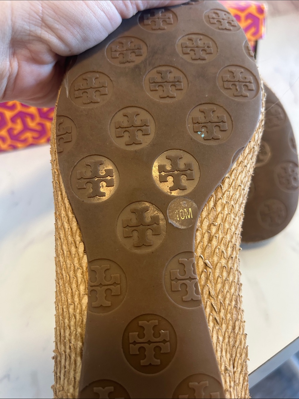 Tory Burch Metallic Gold Reva Logo Ballet Flats - Picture 10 of 12